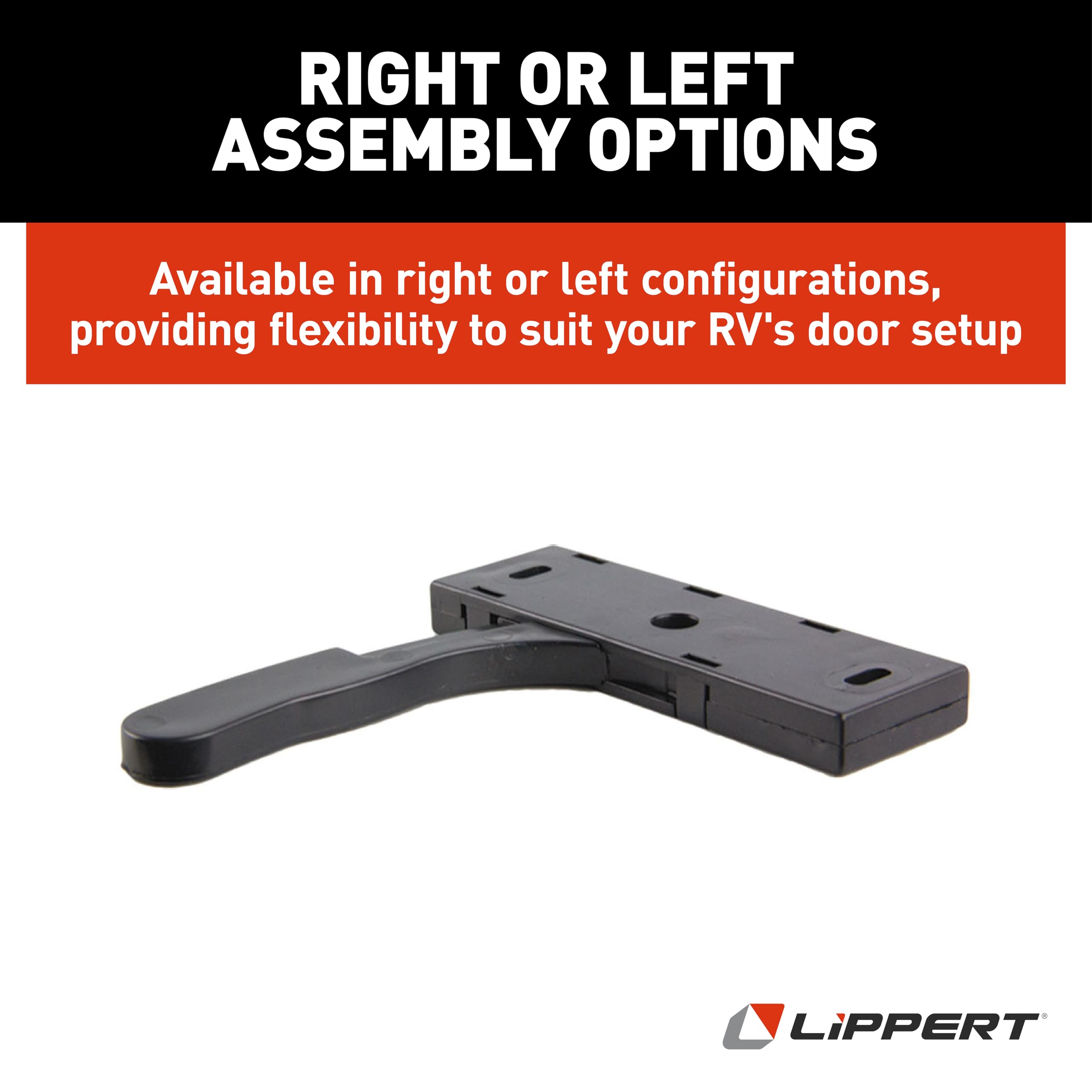 Lippert RV Replacement Left-Hand Screen Door Latch Kit for 5th Wheel RVs, Travel Trailers and Motorhomes, 4.08" x 3.73", Not Included Mounting Hardware - 201472