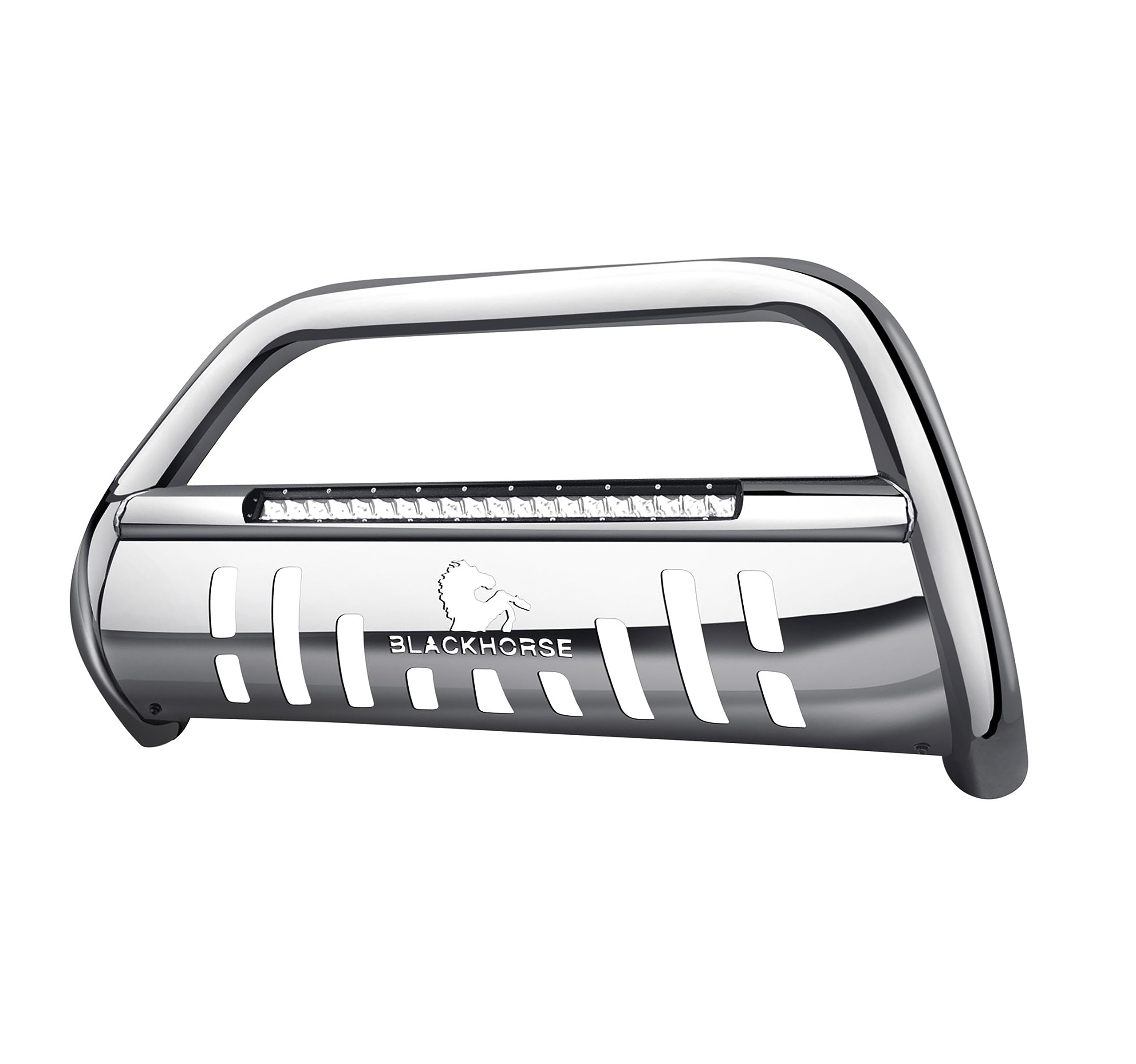 Beacon Black Horse Bull Bar Skid Plate Stainless Steel Compatible with 2008-2012 Nissan Pathfinder-BE-NIPAS