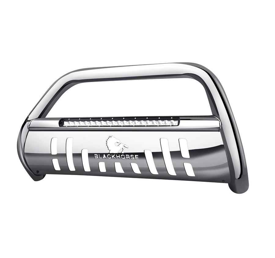 Beacon Black Horse Bull Bar Skid Plate Stainless Steel Compatible with 2010-2024 Toyota 4Runner (Excl. 2014-24 Limited & 19-20 Nightshade Edition,22-24 TRD Sport Model)-BE-B7108S