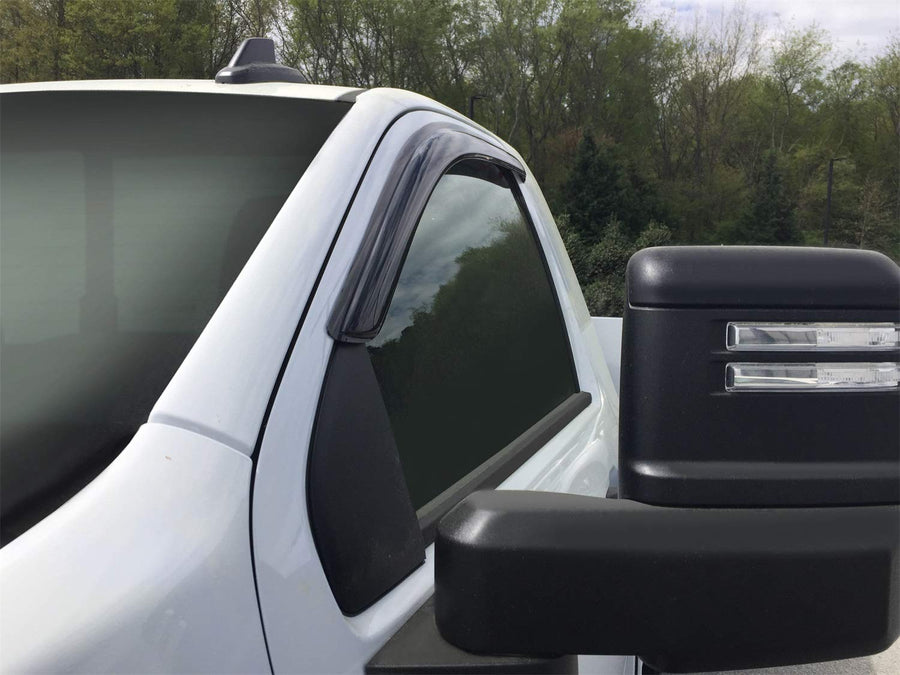 Tape-Onz Sidewind Deflectors | Stampede | 2014-2018 Chevrolet Silverado1500 Standard Cab - Smoke, 2 Pcs. | 60106-2