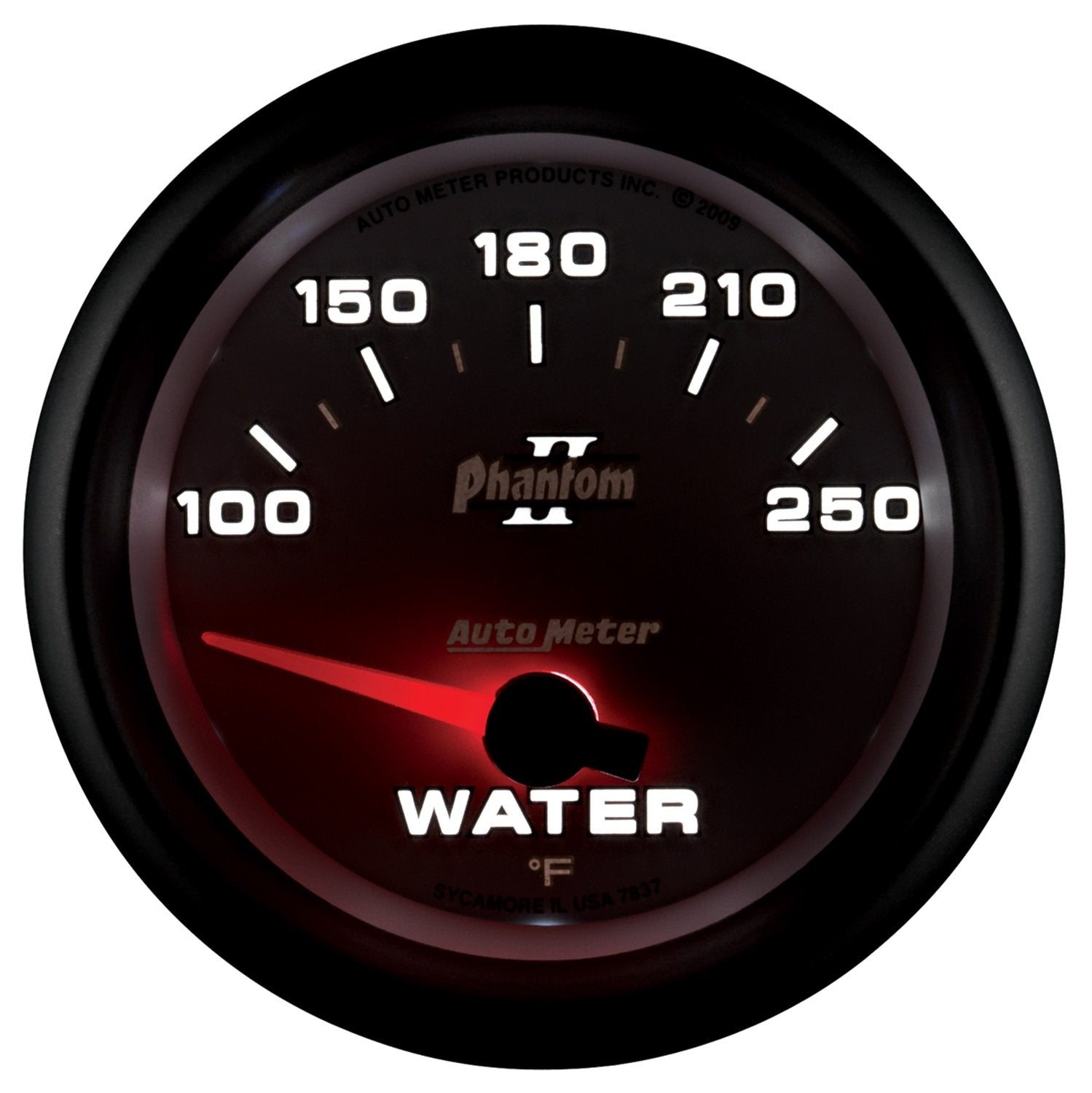 Auto Meter Phantom II 2-5/8" 100-250 Degree F Short Sweep Electric Water Temperature Gauge 7837