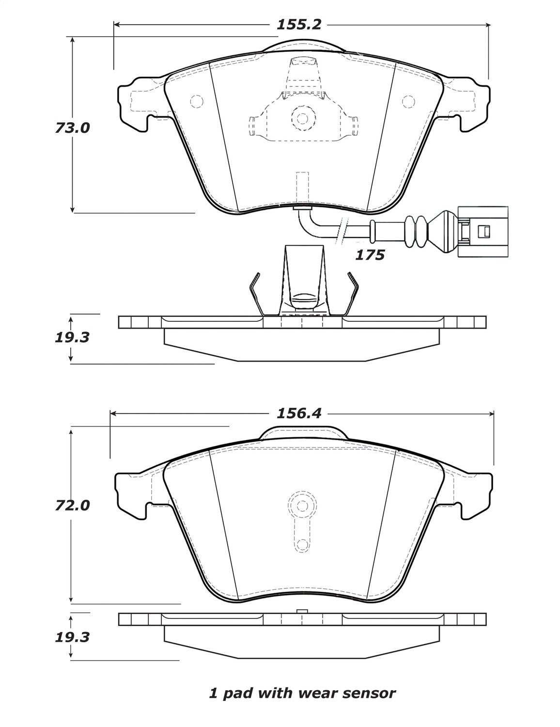 Front StopTech 308.11110 Brake Pads with Shims; Street