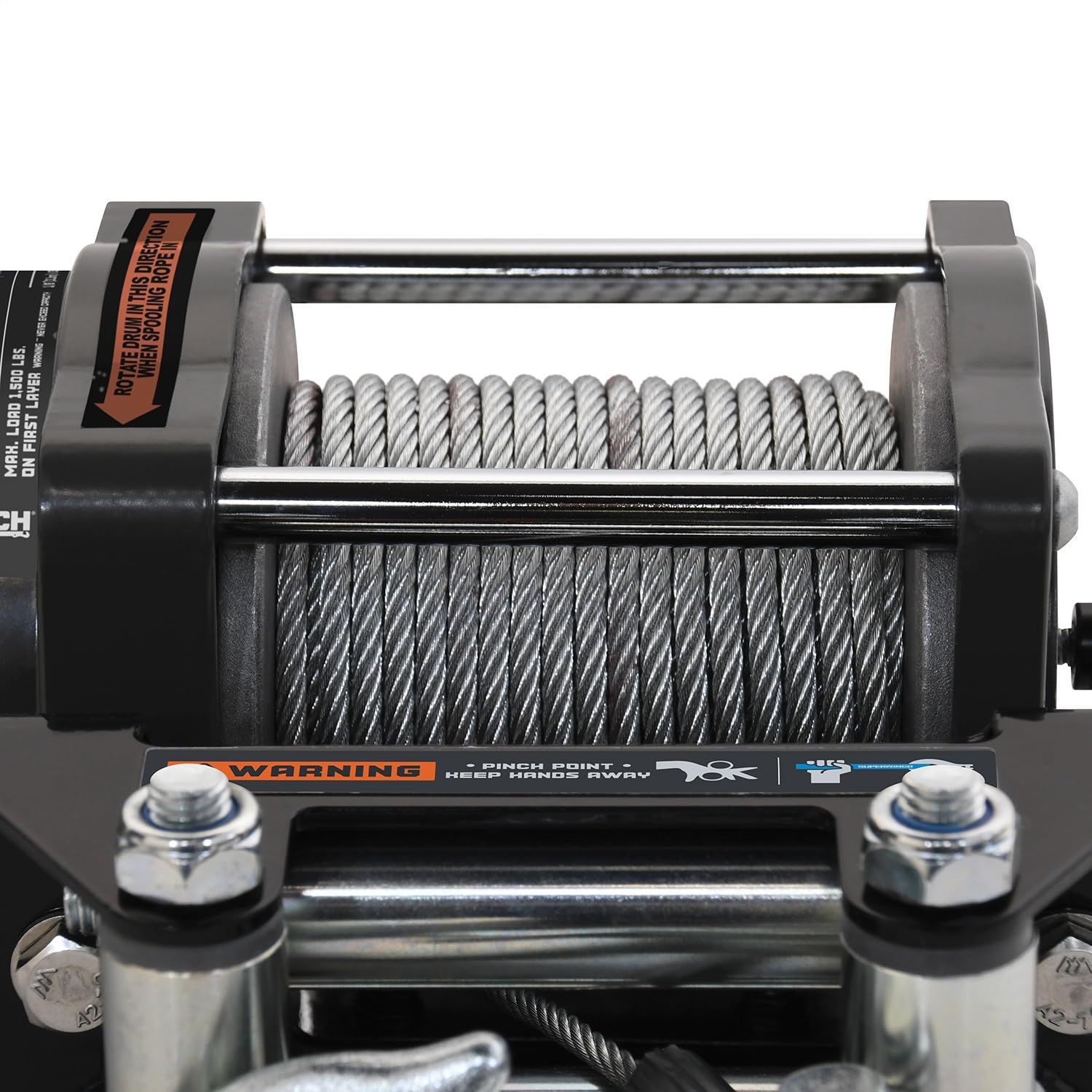 1500 lb Capacity SUPERWINCH, Roller Fairlead, 1/8 in x 35 ft Steel Rope, 120V, Kit