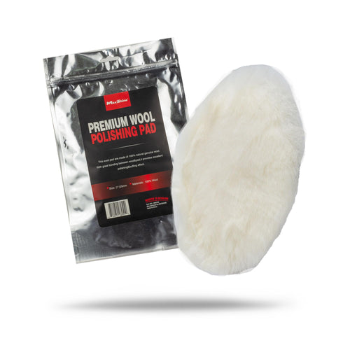 6" Maxshine Universal Wool Buffing Polishing Pad – 100% Natural Wool with Hook & Loop – Professional Pad for Paint Correction & Oxidation Removal – Compatible with DA & Rotary Polishers