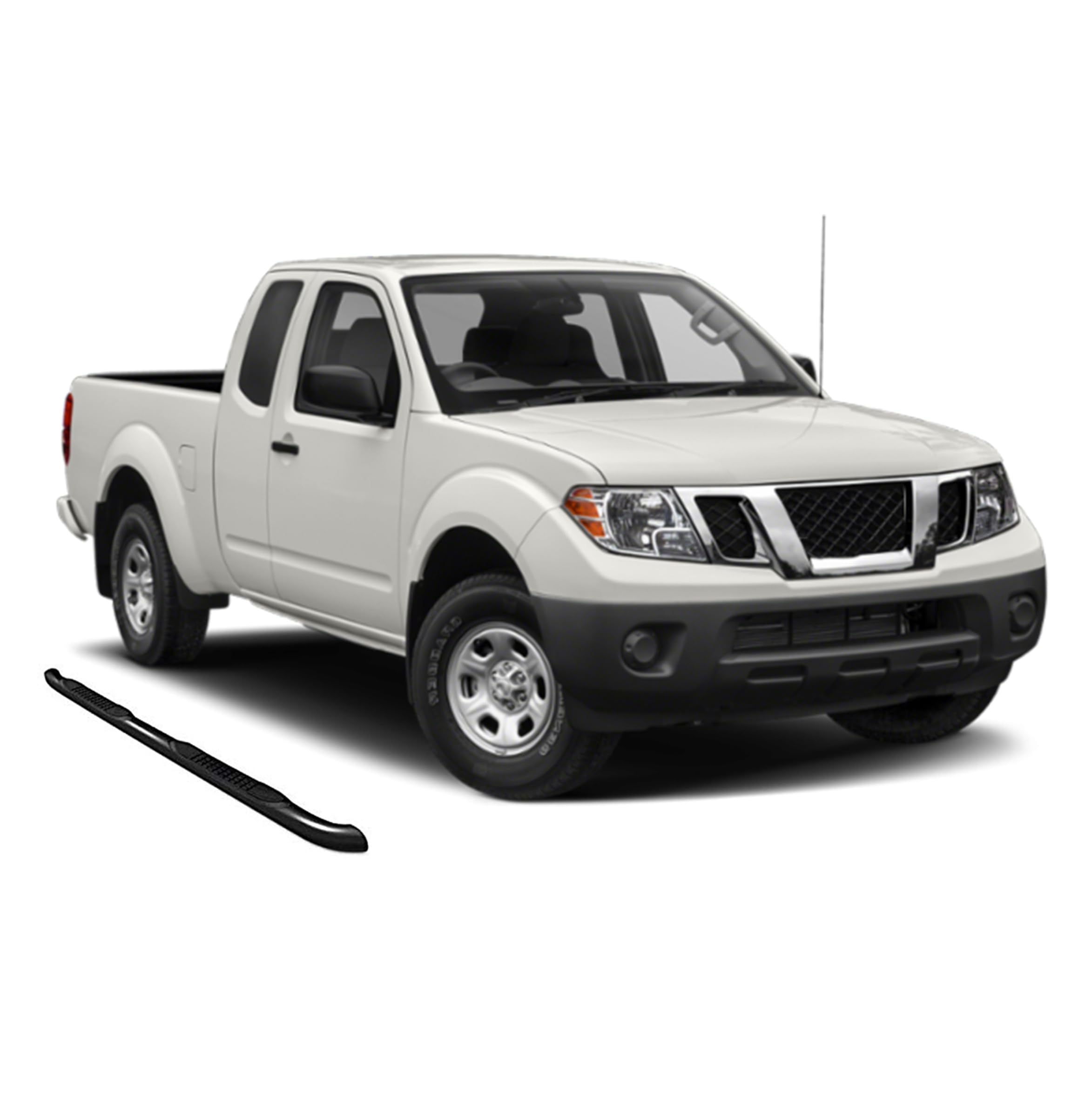 3in Black Horse Side Steps Compatible with 2009-2012 Suzuki Equator Extra Cab|2005-2024 Nissan Frontier Extended Cab-9NIFRKA