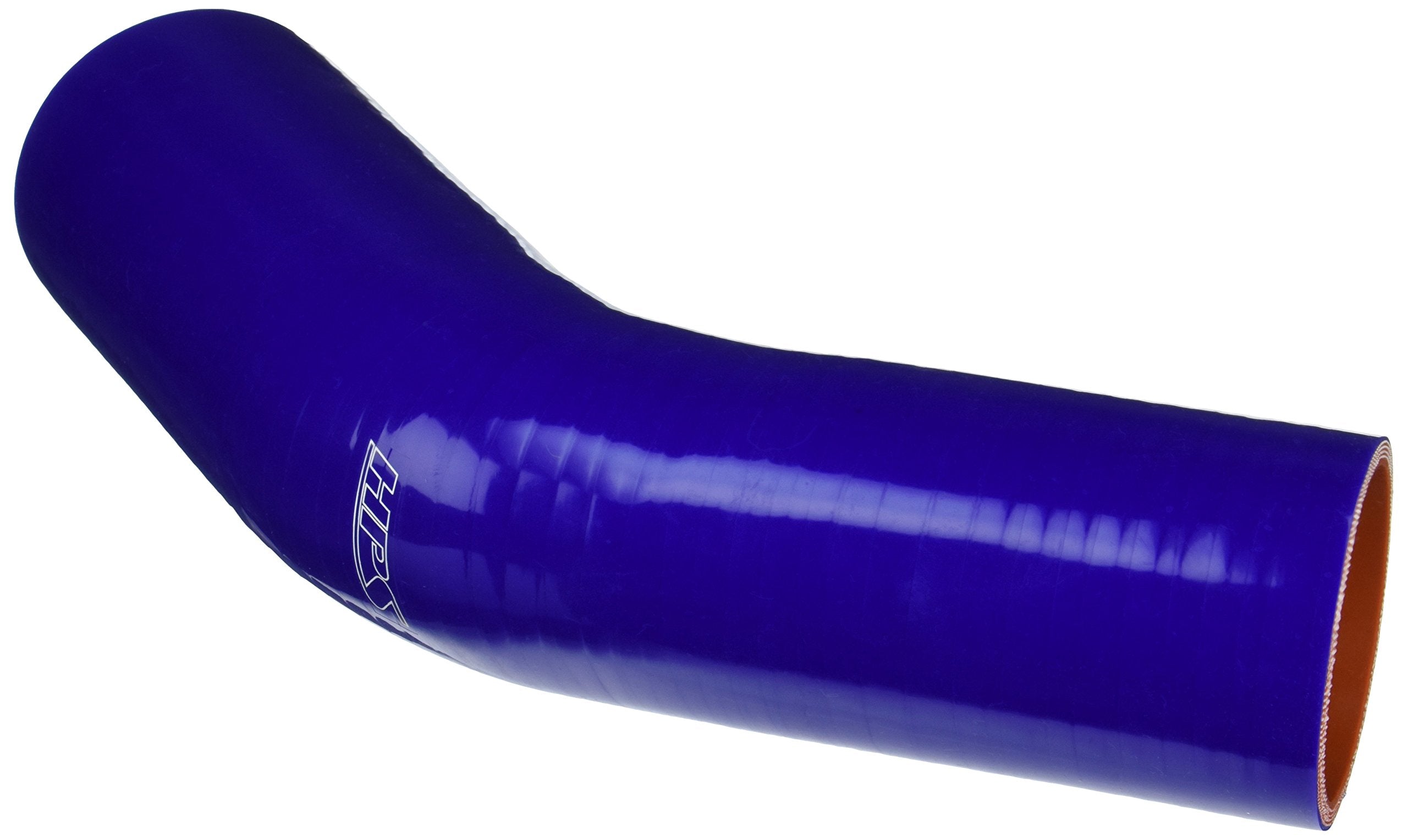 HPS Silicone High Temperature HTSER45-250-275-BLUE 4-ply Reinforced 45 degree Elbow Reducer Coupler Hose, 55 PSI Maximum Pressure, 4" Leg Length on each side, 2-1/2" > 2-3/4" ID, Blue