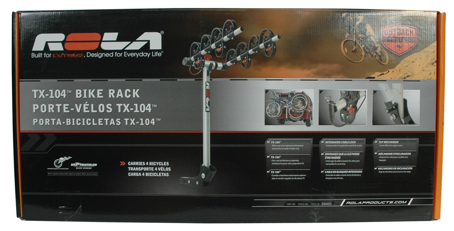 TX ROLA 59401 Hitch Mount 4-Bike Carrier with Tilt & Security