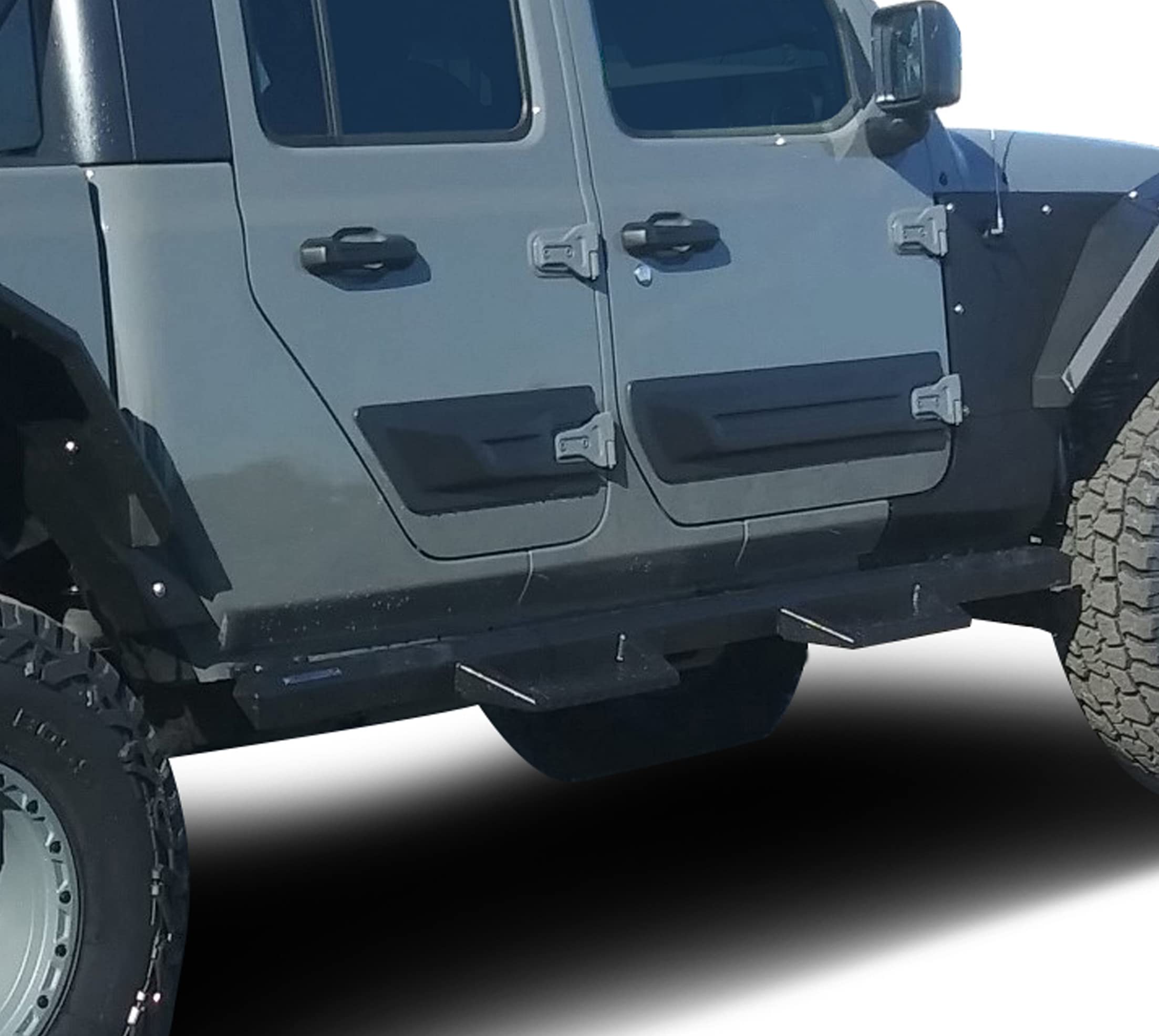 Heavy Duty Black Impact Drop Side Steps Compatible with 2020-2023 Jeep Gladiator-IM-JEGL