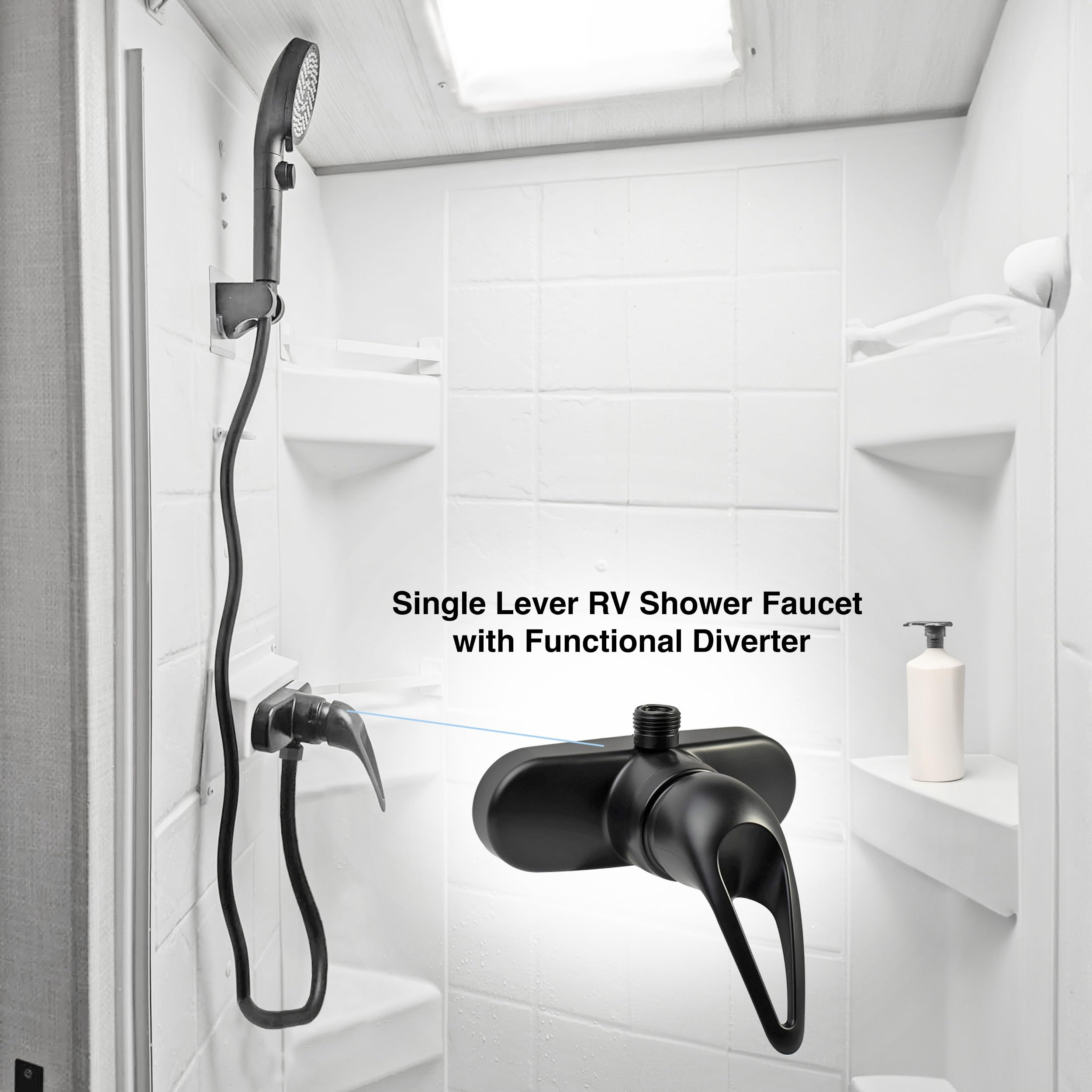 Dura Faucet RV Shower Faucet Single Lever - Matte Black