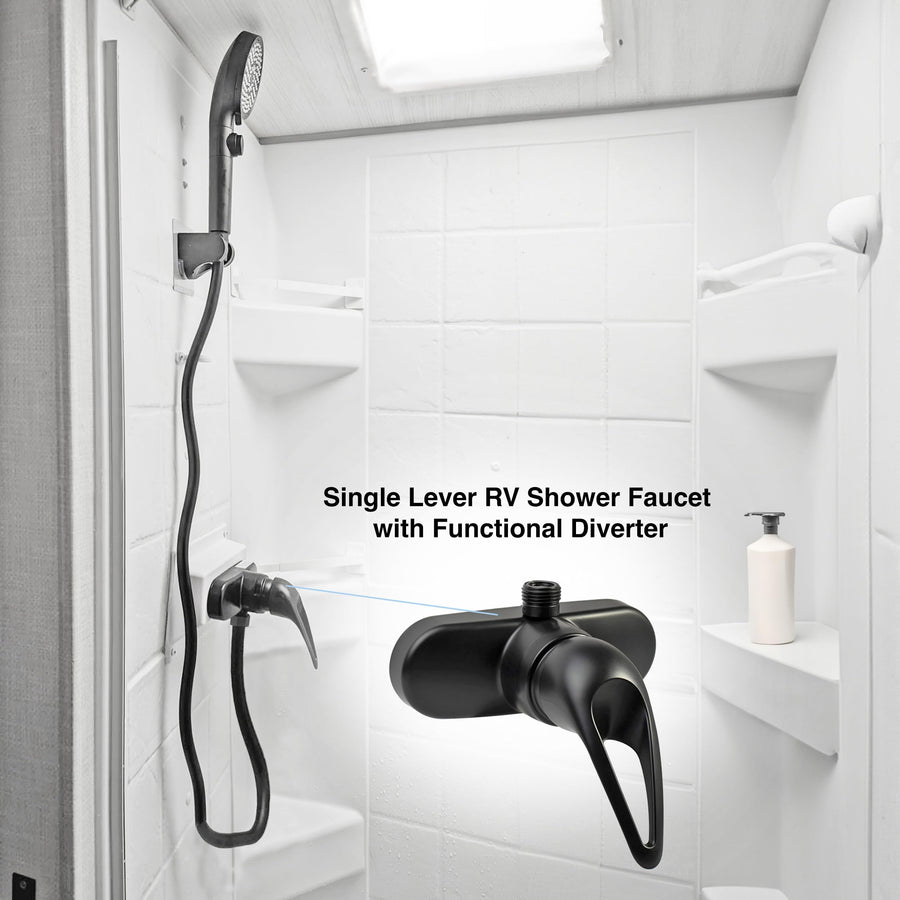 Dura Faucet RV Shower Faucet Single Lever - Matte Black