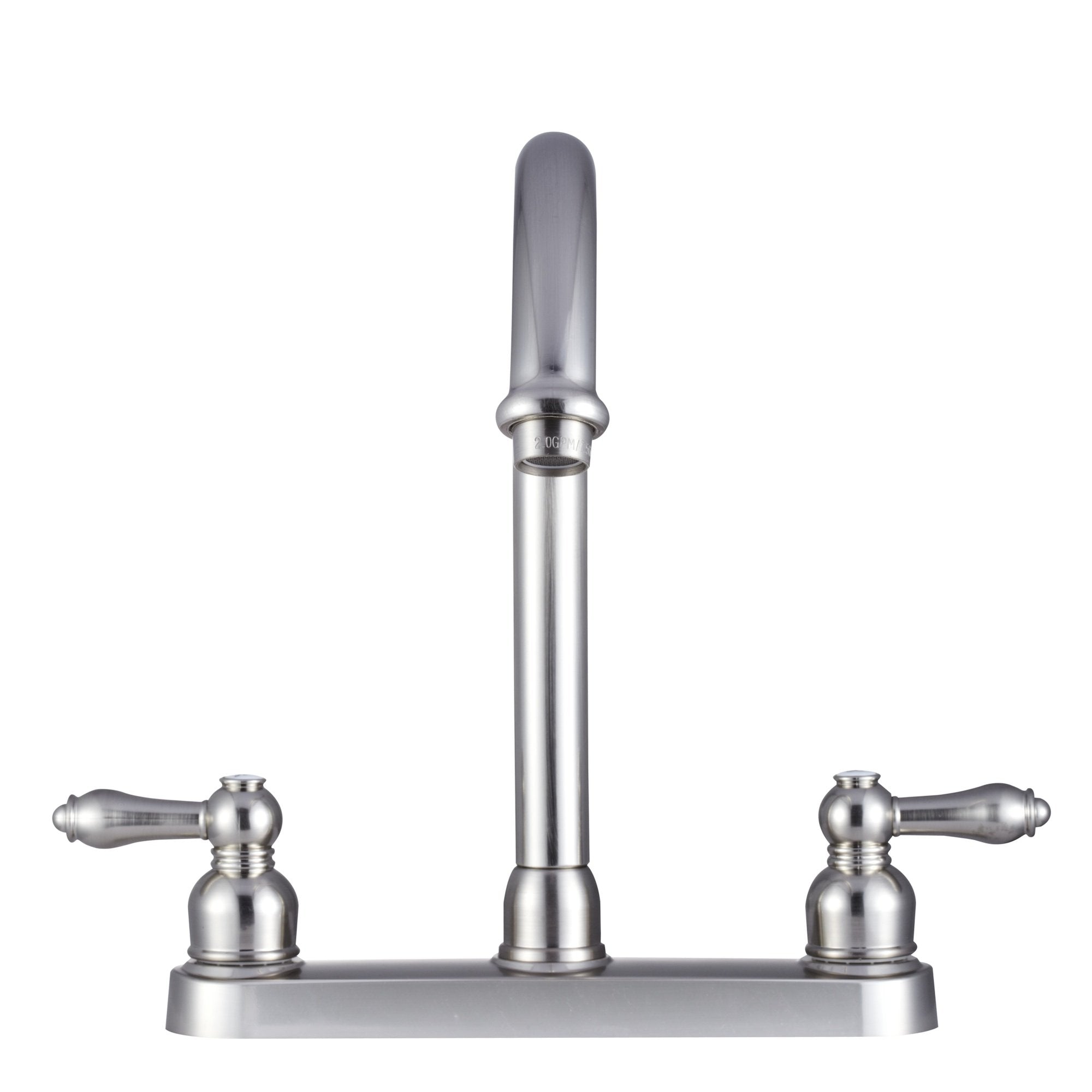 Dura Faucet RV DF-PK340L-SN Non-Metallic Kitchen Sink Faucet (Brushed Satin Nickel) J-Spout