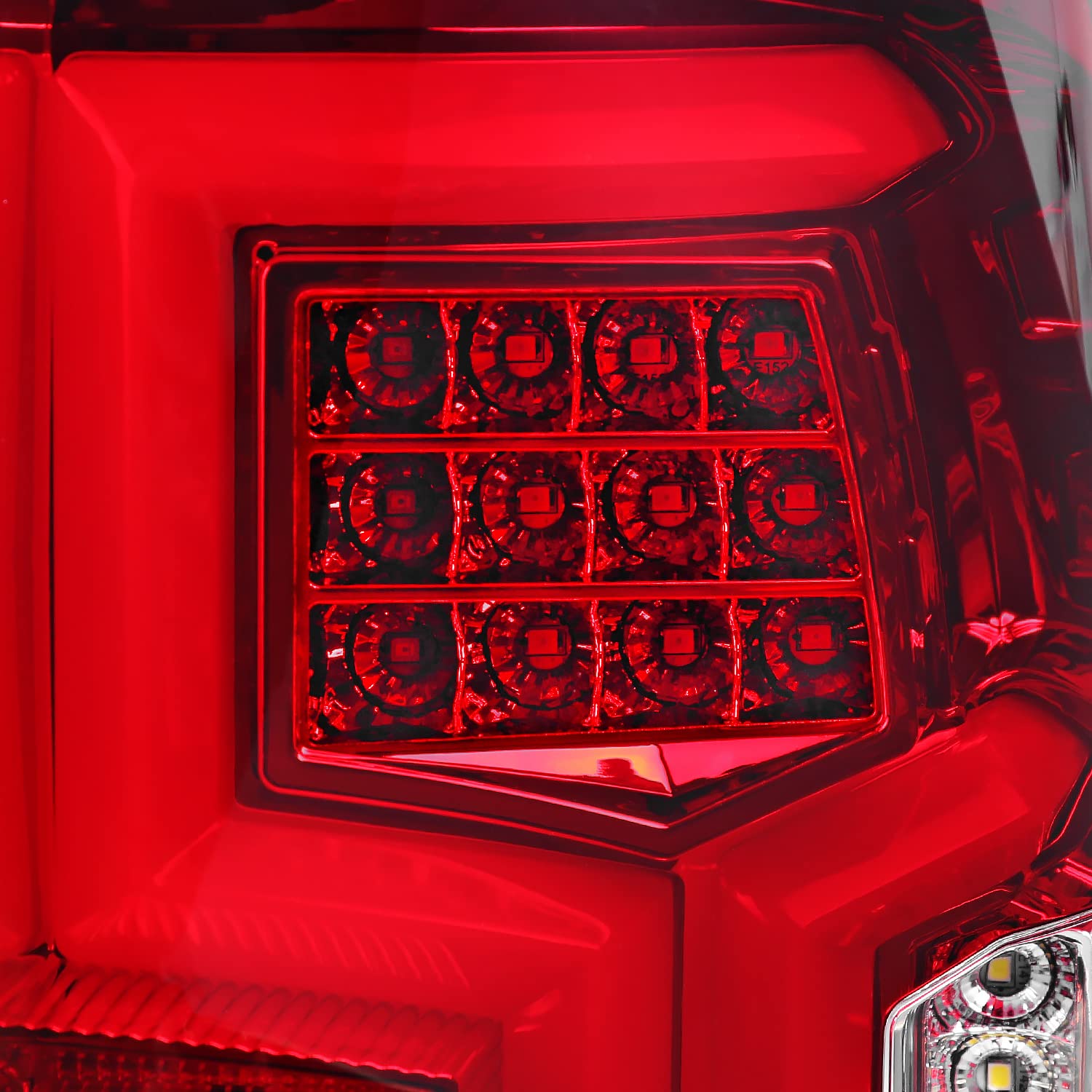 Red Tail Lights SPEC-D TUNING w/Fiber Optic Sequential LED Turn Signal Lights Compatible with 2019-2024 Dodge Ram 2500/3500