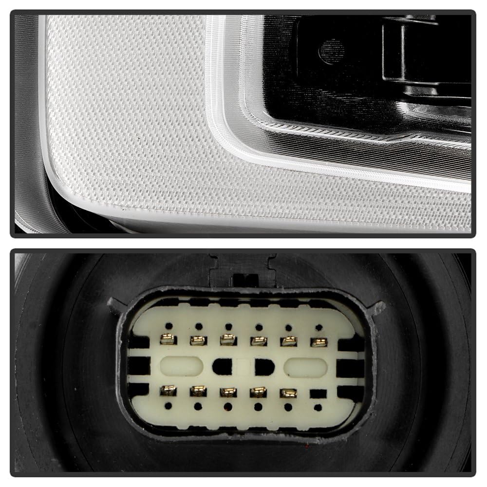 Chevy Silverado 22-24 1500 (Trail Boss RST W/Rally Edition) Spyder LED Reflector with LED Signature DRL and Amber Tracer Animation Black Bezel Headlight - OE Black Left