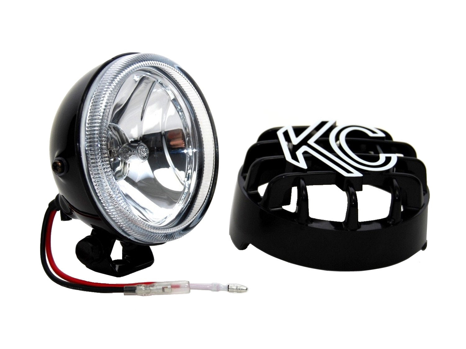 KC HiLiTES 4" 55w Single Driving Light with ABS Stone Guard, Black Rally 1490
