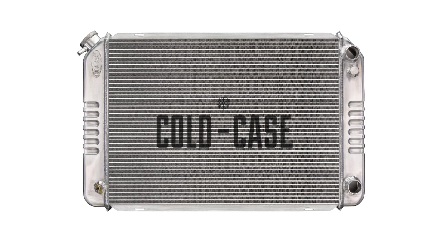 COLD - Radiator CaseCold, 30.188 in W x 19.688 in H x 3 in D, Passenger Side Inlet, Passenger Side Outlet, Aluminum, Polished