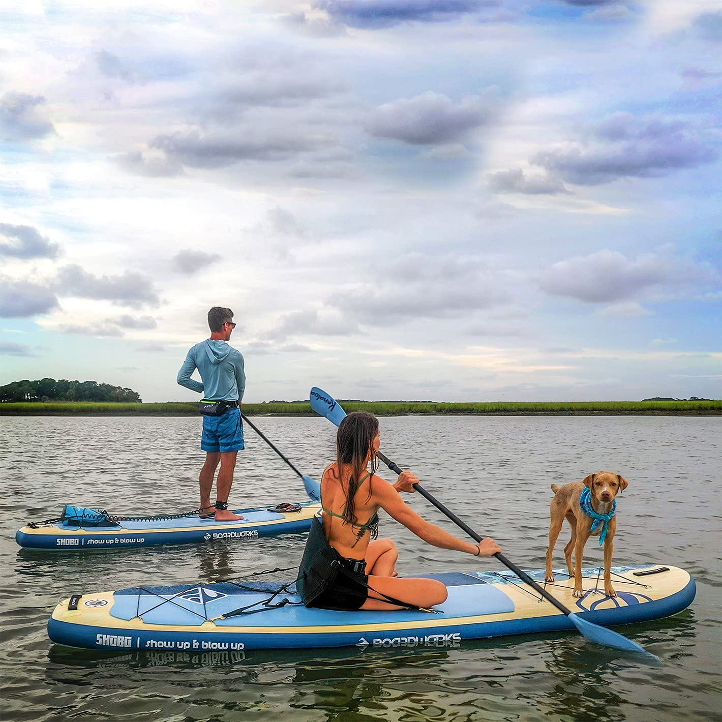 Boardworks SHUBU Kanaloa Inflatable Stand-Up Paddle Board (iSUP) - SUP Package Includes Three Piece Paddle, Backpack Carry Bag, Leash, Dry Bag, Phone Case and Pump (SUP) Complete Kit - 10’4