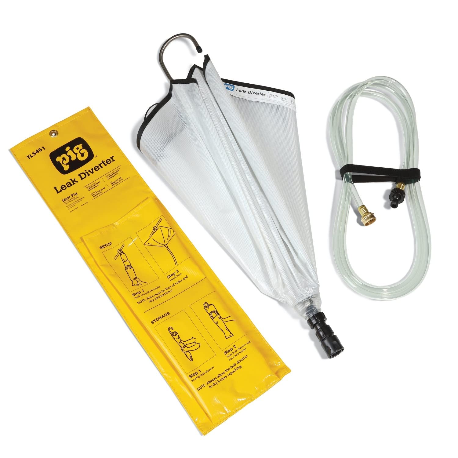 PIG Umbrella-Style Roof Leak Diverter Tarp Kit - 30" x 30" - Translucent - TLS461-TR