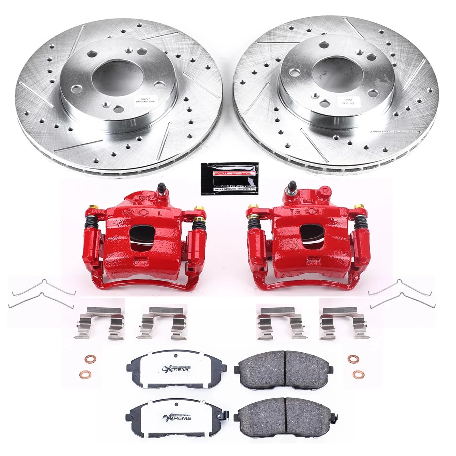 Power Stop Z26 KC660-26 Front Street Warrior Brake Kit Infiniti Nissan For INFINITI I30 1996-1999, Nissan Maxima 1989-1999 [Model Specific]