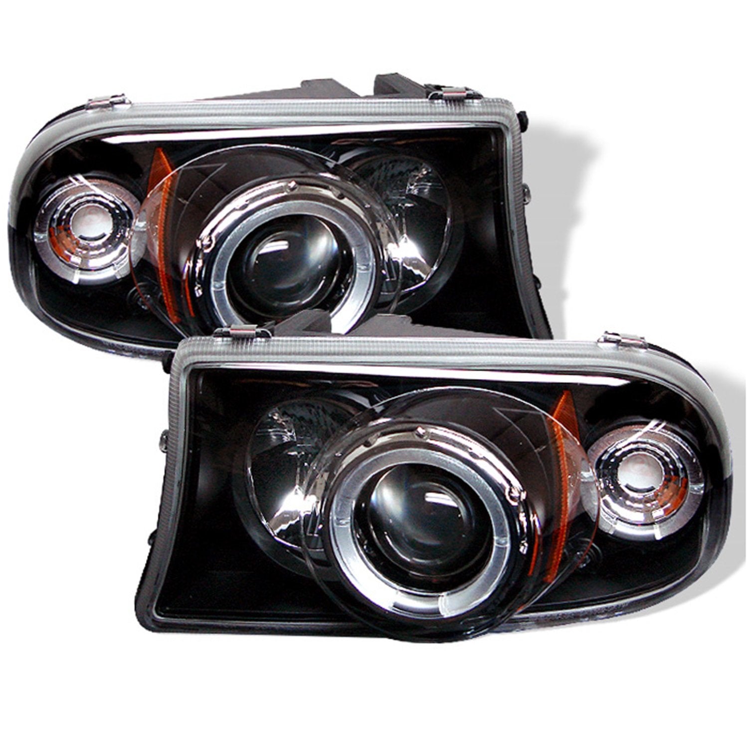 Spyder Auto 5009784 Spyder Dodge Dakota 97-04 / Durango 98-03 1PC Projector Headlights - LED Halo - LED ( Replaceable LEDs ) - Black - High H1 (Included) - Low H1 (Included) (PRO-YD-DDAK97-BK)
