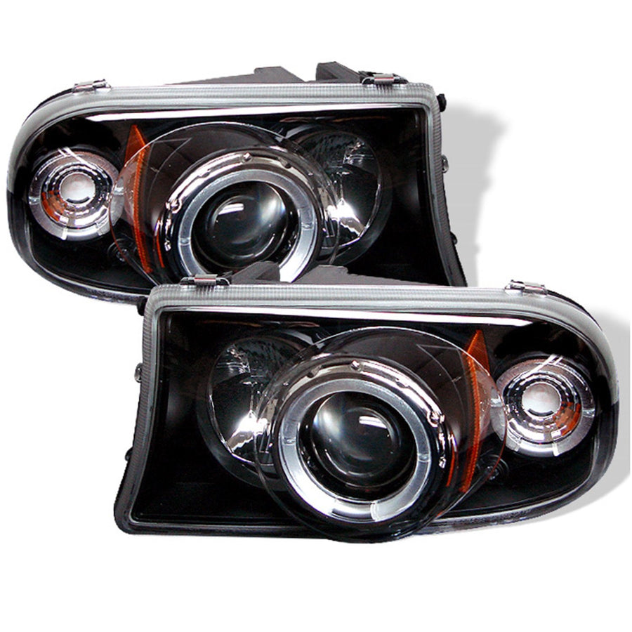 Spyder Auto 5009784 Spyder Dodge Dakota 97-04 / Durango 98-03 1PC Projector Headlights - LED Halo - LED ( Replaceable LEDs ) - Black - High H1 (Included) - Low H1 (Included) (PRO-YD-DDAK97-BK)
