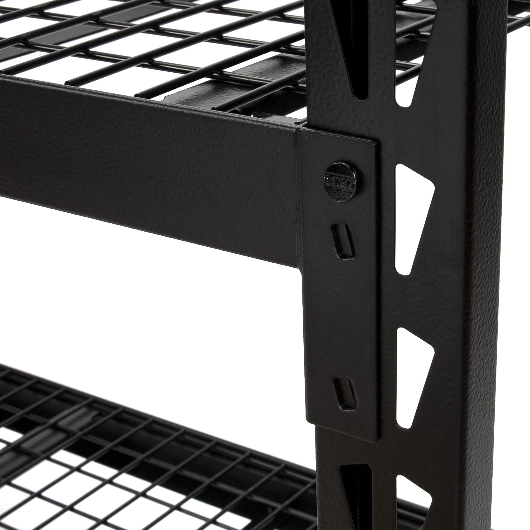 6-Foot Tall DEWALT, 4 Shelf Steel Wire Deck Industrial Storage Rack, Adjustable for Custom Workshop/Garage Storage Solutions, Total Capacity: 10,000 lbs. (DXST10000BLK)