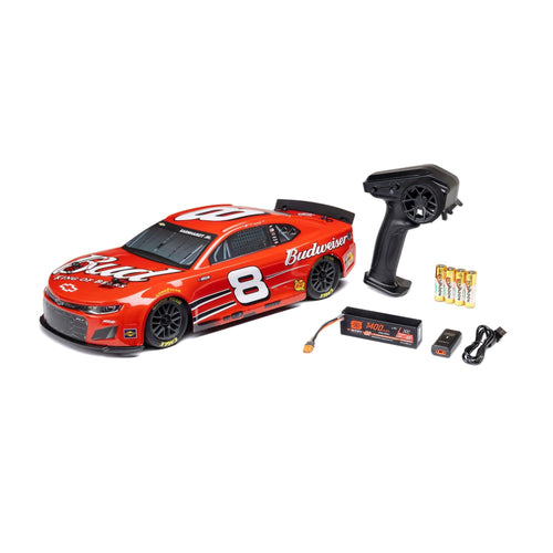 Losi 1/12 NASCAR RC Race Car No. 8 Dale Earnhardt Jr. Budweiser Chevrolet ZL1 2S AWD RTR Brushed On-Road Battery & Charger Included Red LOSF1122508
