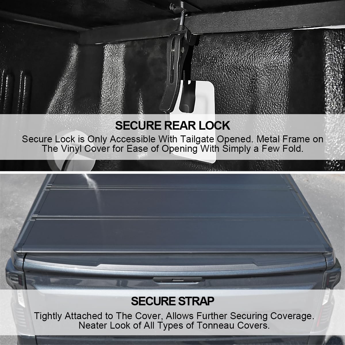Hard Quad Fold Tonneau Cover Spec-D Tuning Compatible with 2007-2015 Toyota Tundra 6'6" Short Bed