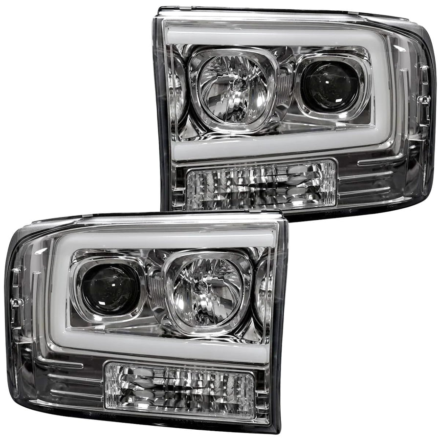 RECON - Projector Headlights Fits 1999-2004 Super Duty (F250 F350 F450 F550) OLED Halos DRL - Clear Lens