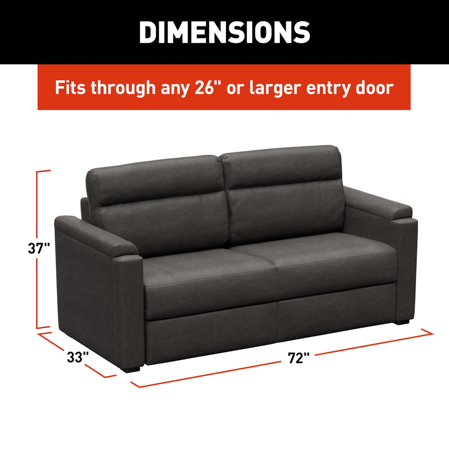 Signature Heritage Series THOMAS PAYNE 72" McCoy RV Clickback Sleeper Sofa with Automatic, Adjustable Fold-Out Legs, Four Reclining Positions, Easy Transition - 2024044231