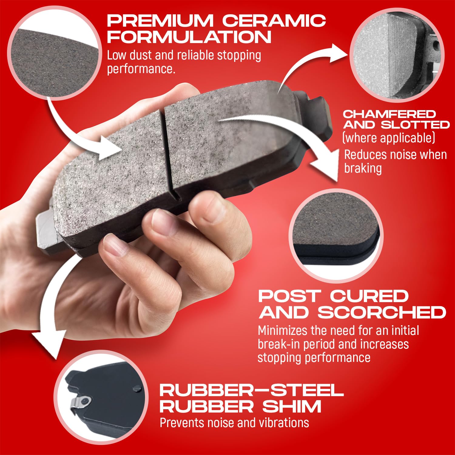 Brake Kit R1 Concepts Front and Rear For 1991-1995 Chrysler LeBaron, Dodge Spirit, Plymouth Acclaim| Drilled Slotted Brake Rotors| Ceramic Brake Pads and Rotors Kit|Hardware included