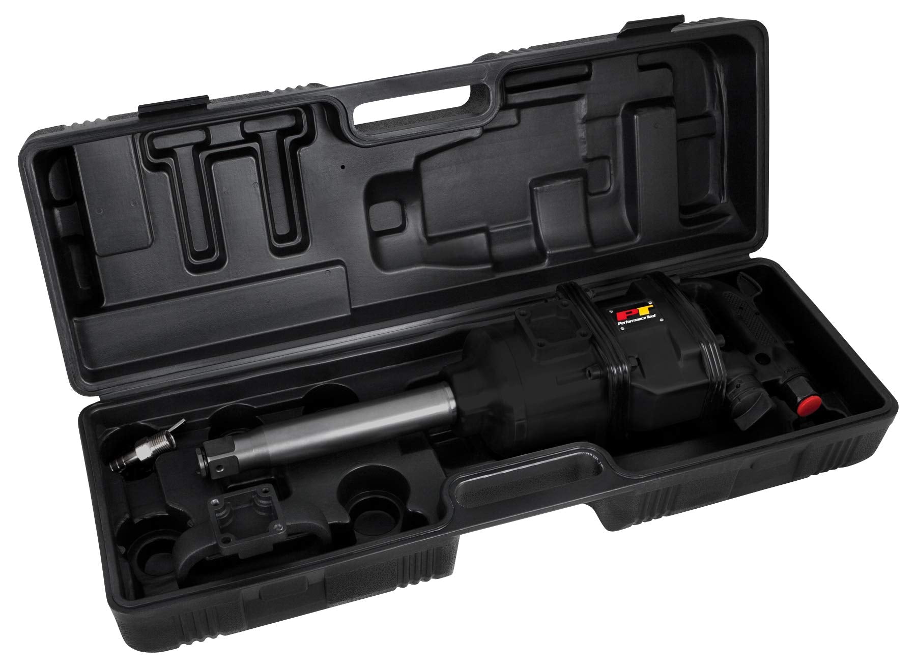 1-Inch Performance Tool M634 Heavy Duty 1-Inch Air Impact Wrench Gun Long Shank Commercial Truck Mechanics w/Case & 6-Inch Anvil