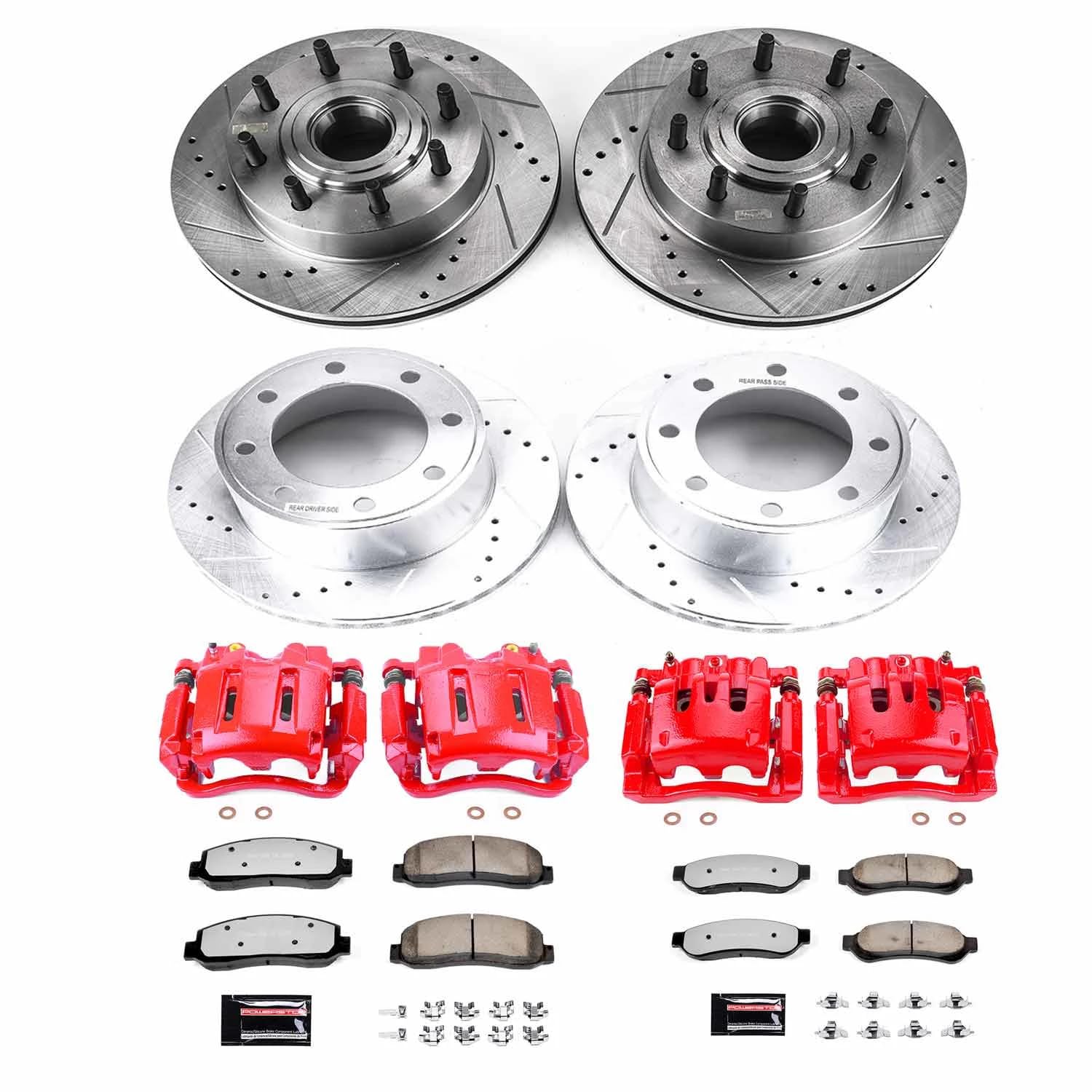 Power Stop Rear KC5490-36 Z36 Truck and Tow Brake Kit with Brake Rotors and Brake Pads with Calipers For 2006-2008 Ram 1500 [Mega Cab] | 2003-2008 Ram 2500 3500 [3500 - SRW Models]