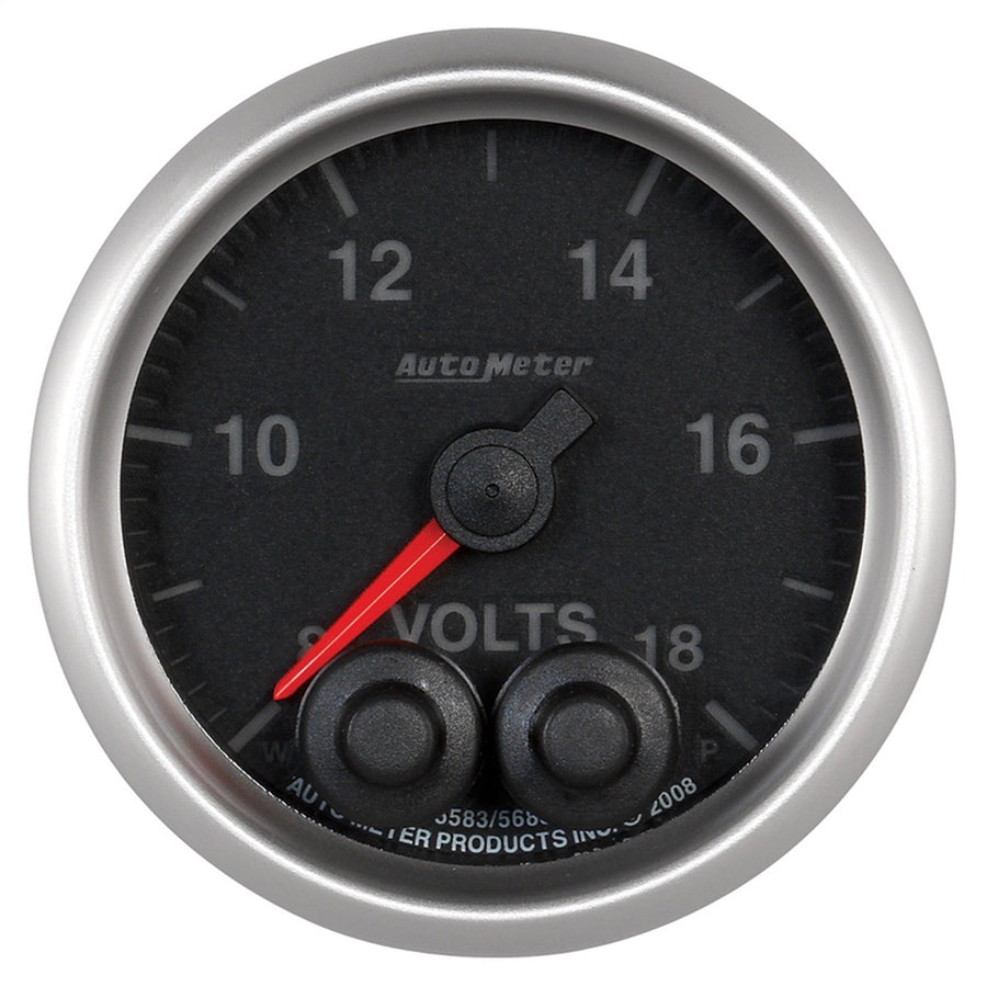 Gauge, AutoMeter 5683-05702, Volt, 2 1/16", 18V, Digital Stpr Mtr W/Pk & Wrn, Elite, W/O Pro-Control