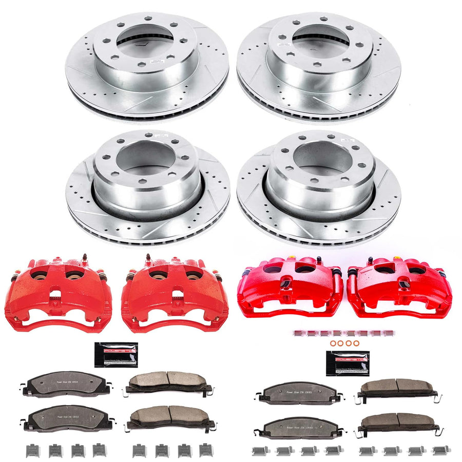 Power Stop Z36 KC5458A-36, Truck & Tow Front and Rear Brake Caliper Kit-Brake Rotor, Brake Pads & Calipers For Dodge Ram 3500 2009-2010, Ram 3500 2011-2012 [Model Specific]