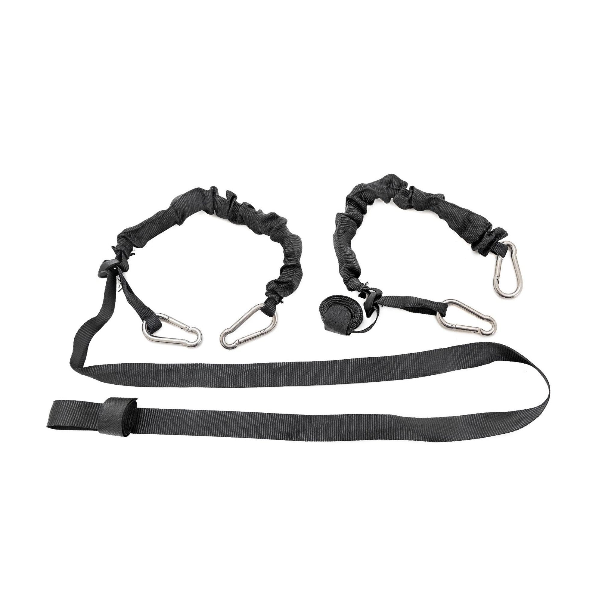 Rough Country 1" x 6 ft Elastic Straps with Carabiner Ends, Adjustable from 22" to 62" (Set of 2)