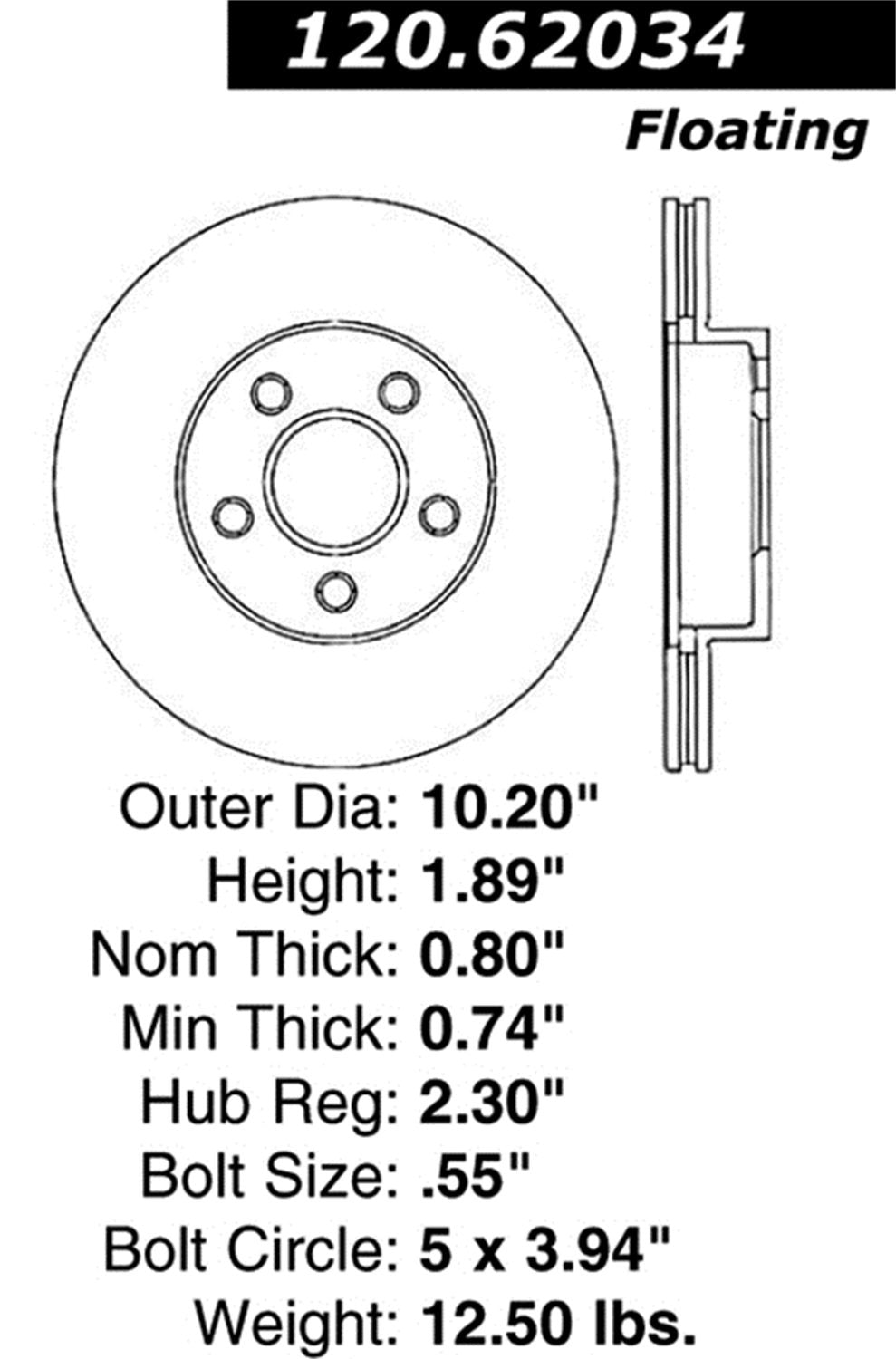 Sport Drilled/Slotted Brake Rotor StopTech 127.62034L (Front Left), 1 Pack