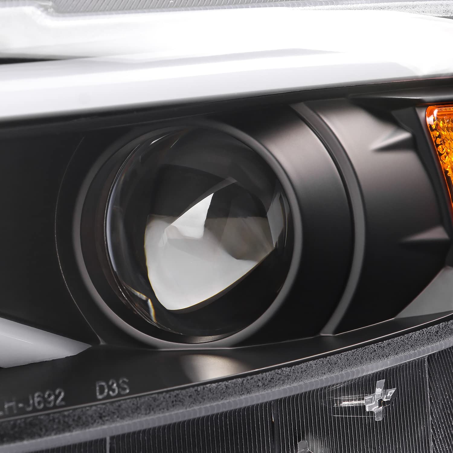 Black SPEC-D TUNING Projector Headlights w/Sequential LED Turn Signal Compatible with 2015-2017 Ford Mustang Coupes w/HID/Xenon, Left + Right Headlamp Assembly