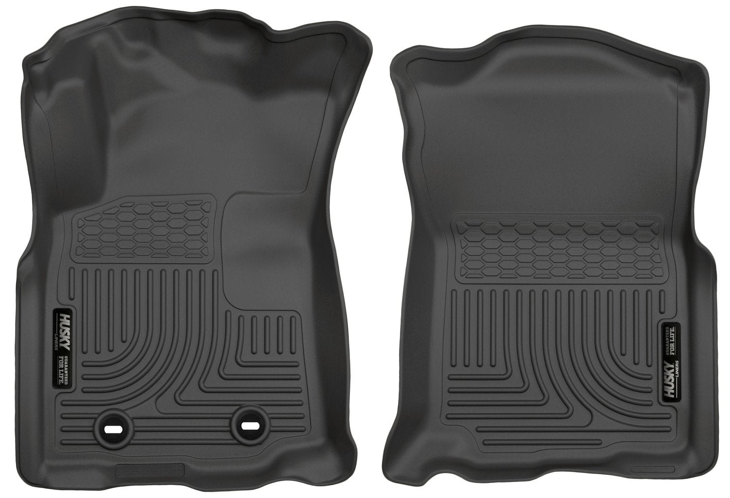 Husky Liners Floor Mats Weatherbeater | Fits 2016-2017 Toyota Tacoma, Double CAB & Access CAB ONLY (Automatic Trans) | Front Row, 2-pc Black - 13961