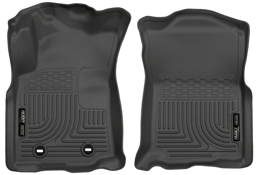 Husky Liners Floor Mats Weatherbeater | Fits 2016-2017 Toyota Tacoma, Double CAB & Access CAB ONLY (Automatic Trans) | Front Row, 2-pc Black - 13961