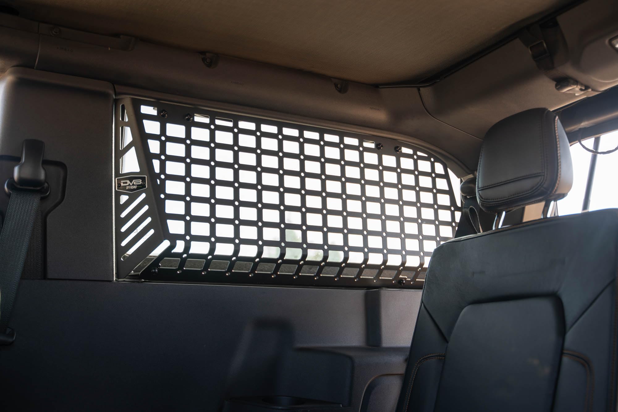 Rear Window Pocket Molle Panels DV8 Offroad for 2021-2025 Ford Bronco 2-Door | Wide Range of Mounting Options | Rigid Fitment | M6 Slots for Carriage Bolt Mounting | Fully Bolt-On Install | 3mm Steel