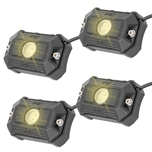Rough Country LED Deluxe Rock Light Pods w/Mounting Kit | 4 Pods - 70980 , White
