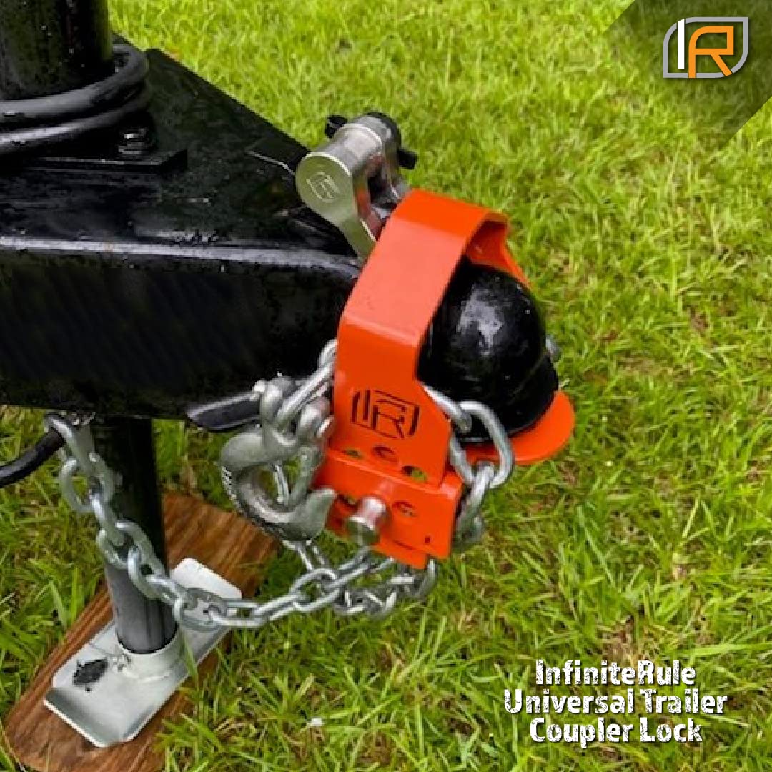 Trailer Coupler Lock InfiniteRule Security 61118 for 1-7/8", 2", & 2-5/16" Ball