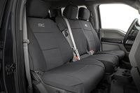 Rough Country Neoprene Seat Covers for F-150 (2015-25)/F-150 Lightning (2022-24)/Super Duty (2017-25) w/Bench Seats - UV Resistant & Waterproof, Foam Padded, Front & Rear Set