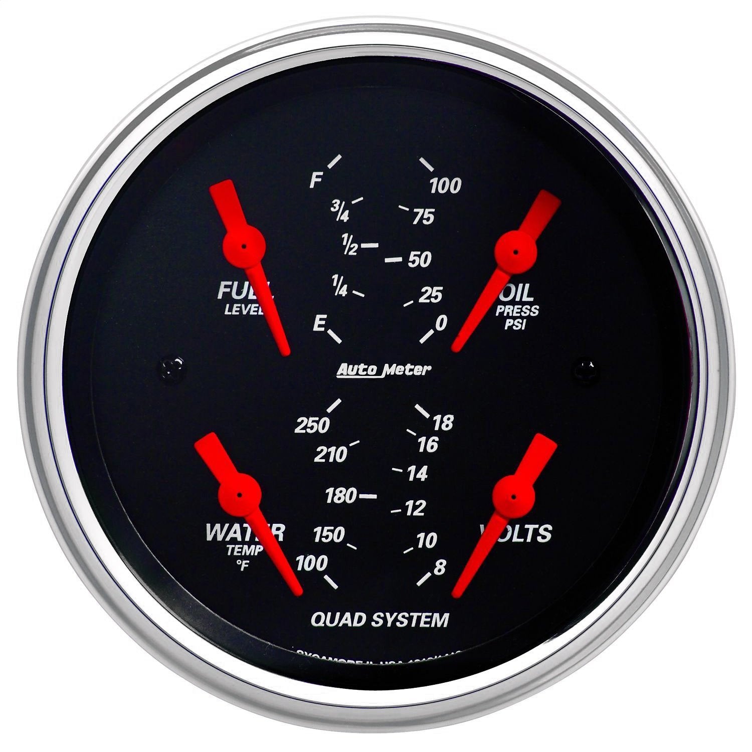 Auto Meter Quad Gauge Designer Black, 3.375 in.