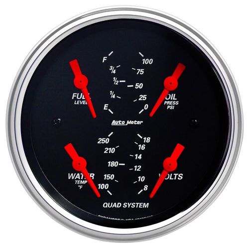 Auto Meter Quad Gauge Designer Black, 3.375 in.