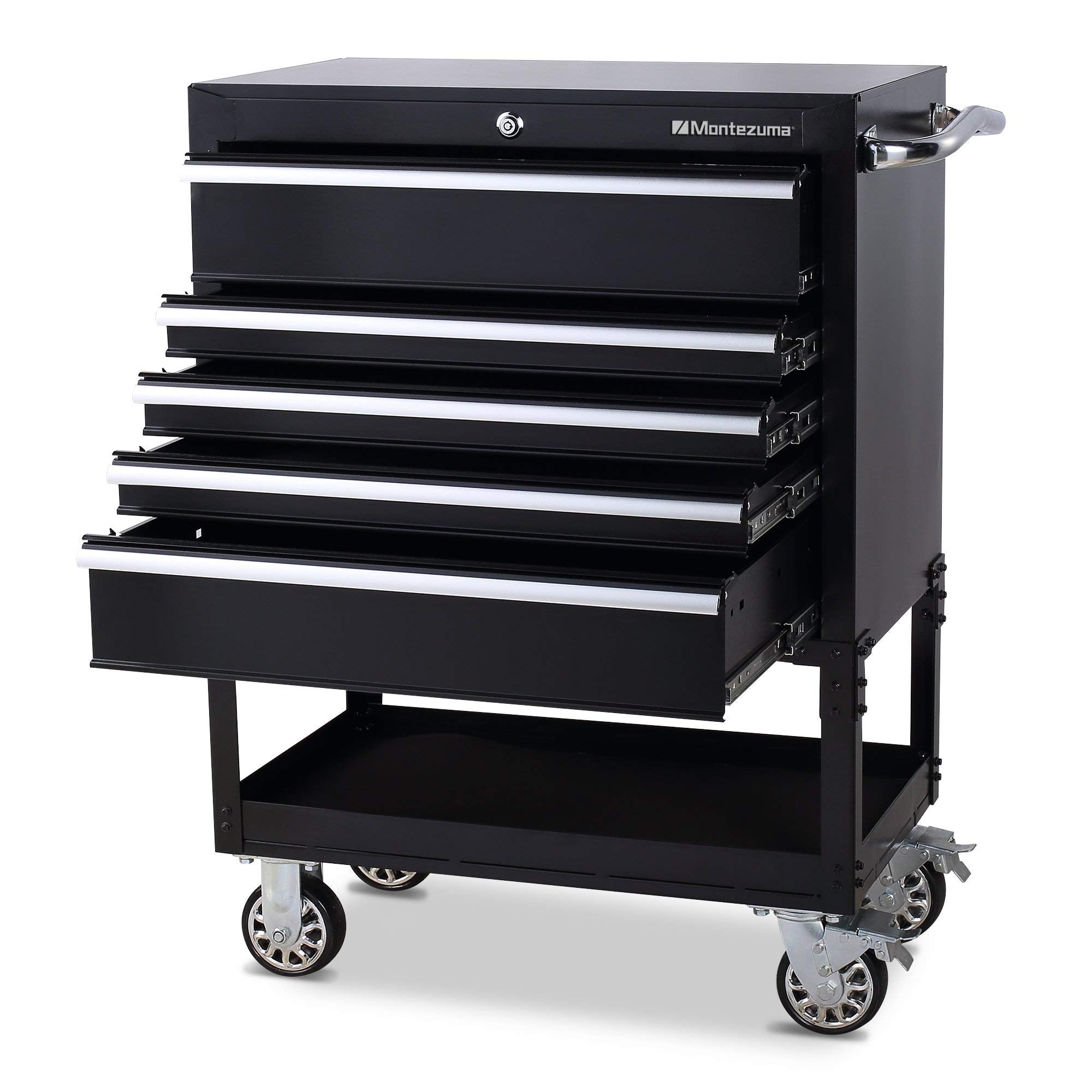30" Montezuma 5-Drawer Rolling Tool Organizer Metal Storage Utility Cart