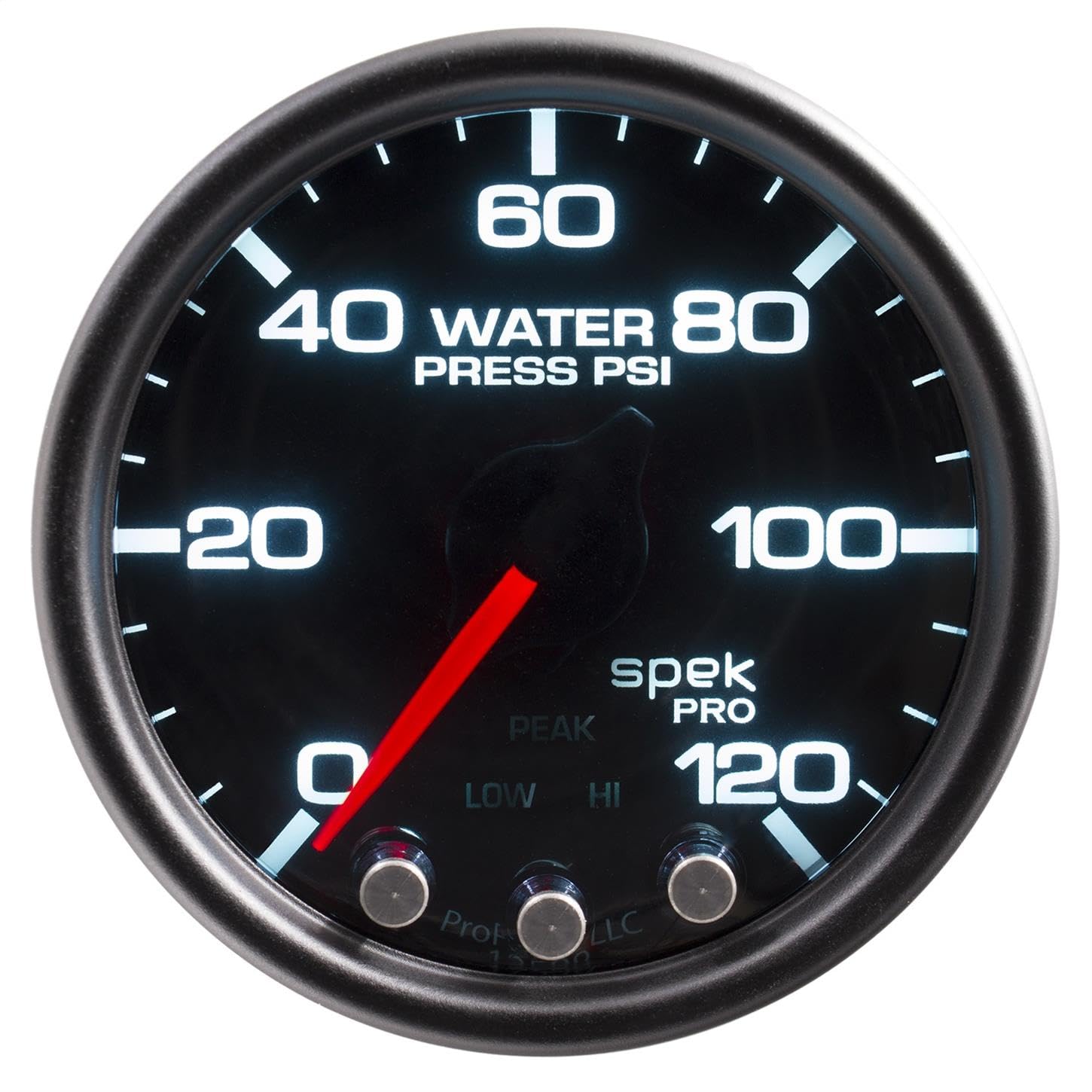 AutoMeter Gauge P34552 Water Press (Spek-Pro 2 1/16", 120Psi, Stepper Motorwith Peak & Warn, Blk/Smoke/Blk, Spek-Pro)
