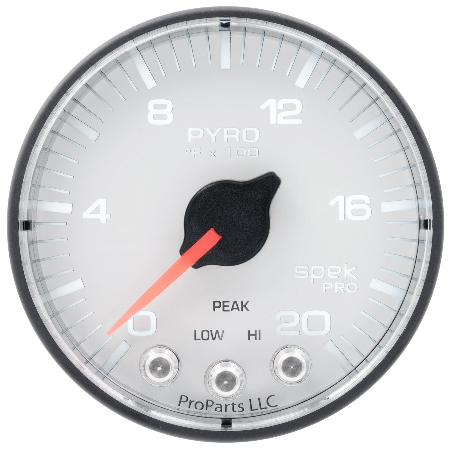 AUTO METER Gauge P310128 Pyrometer (EGT) (Spek-Pro 2 1/16", 2000ºf, Stepper Motorwith Peak & Warn, Wht/Blk, Spek-Pro)