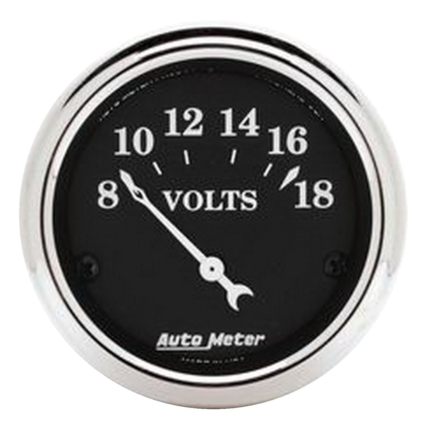 AUTO METER Old TYME 1791 Black Voltmeter Gauge,2.3125 in.
