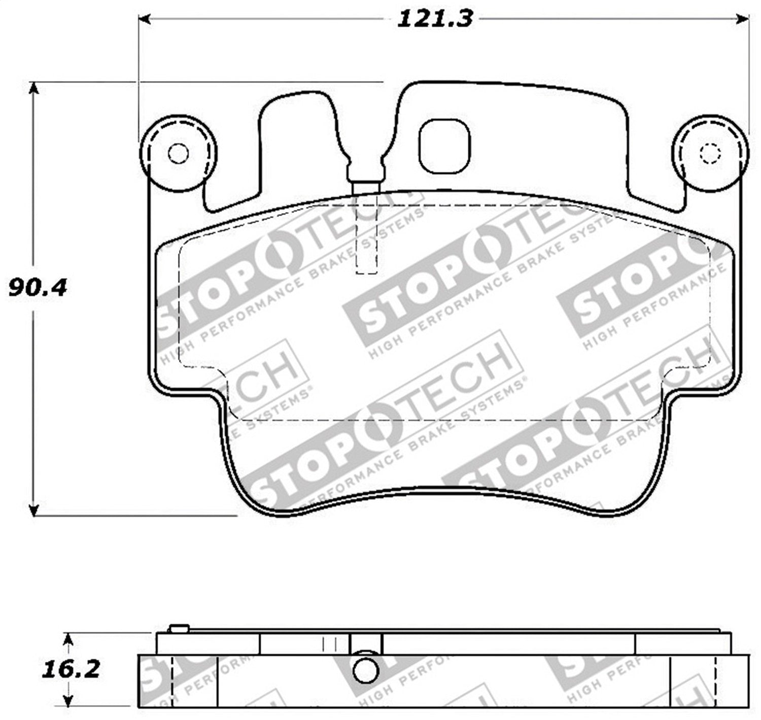 Front, Rear StopTech 308.09170 Brake Pads with Shims Street
